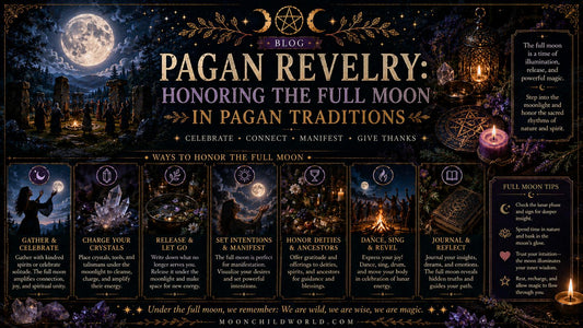 Pagan revelry honoring the full moon with rituals, gatherings, and spiritual traditions under moonlight