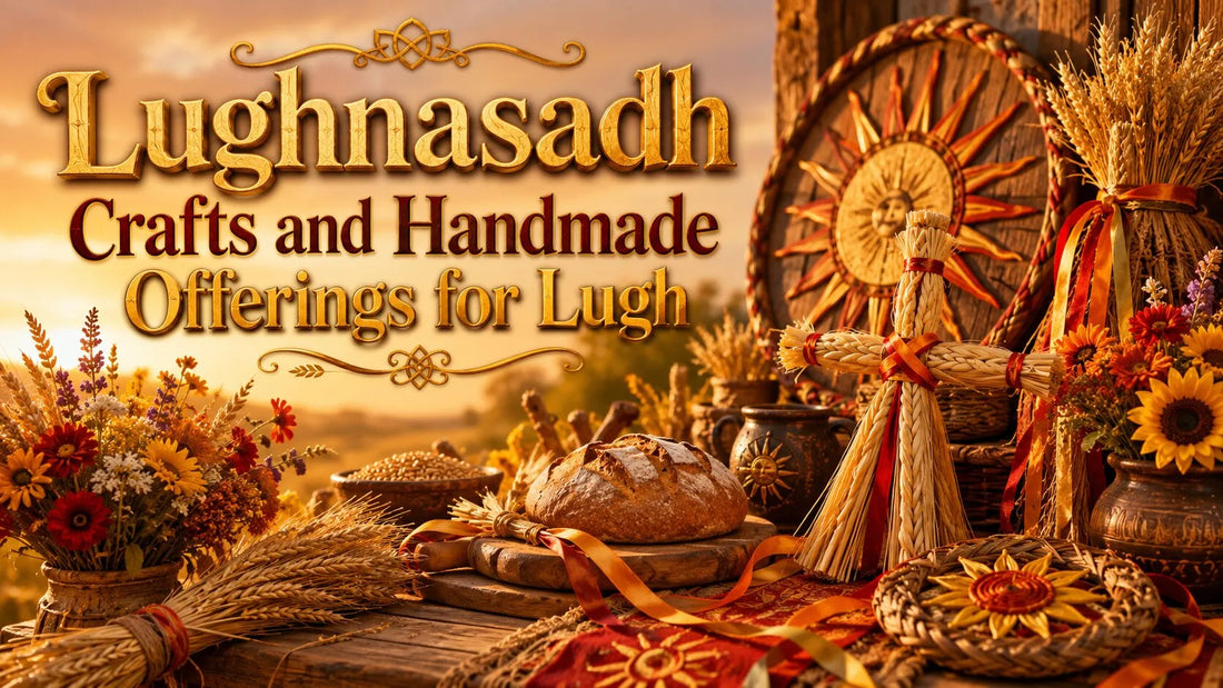 Lughnasadh crafts and handmade offerings with wheat, bread, and sunflowers for seasonal celebration ideas