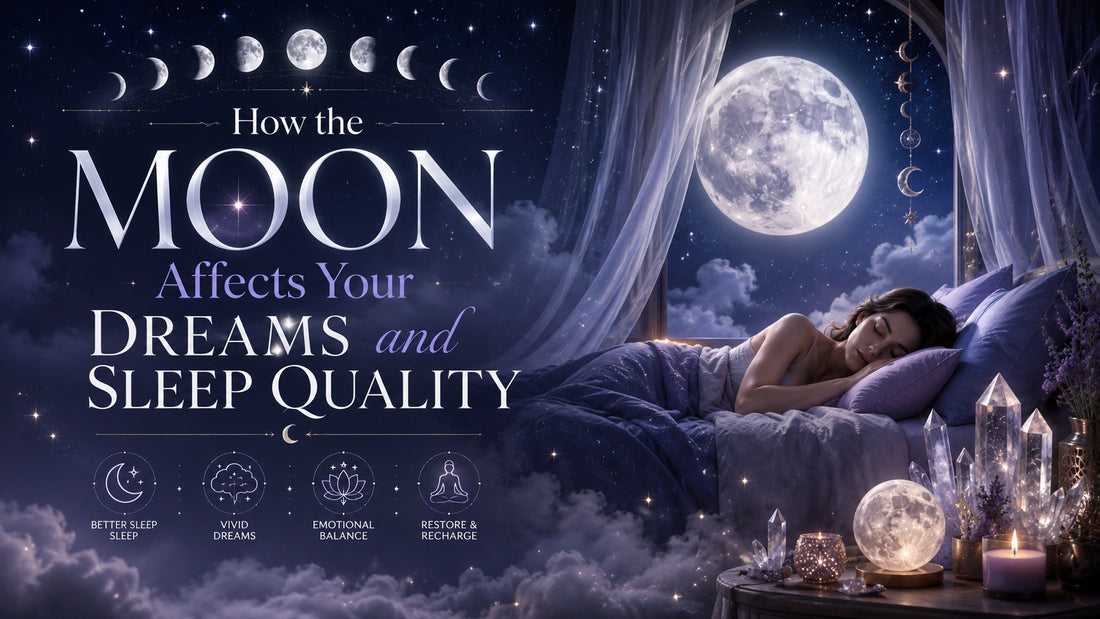 A peaceful bedroom scene shows how the moon affects dreams and sleep quality for restful nights