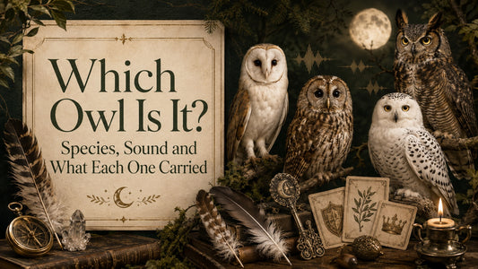 Owls of different species perched with vintage objects, explore owl identification and unique owl sounds