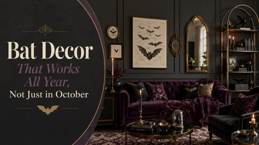 Elegant living room with bat decor accents for stylish year-round home inspiration