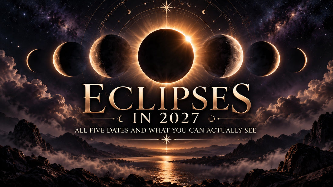 Solar eclipses in 2027 with dramatic sky phases and celestial landscape for astronomy enthusiasts