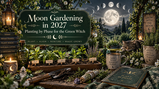 Moon gardening in 2027 with herbs and moon phases for green witch planting inspiration