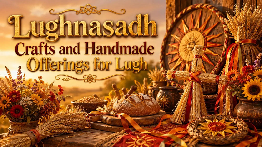 Lughnasadh crafts and handmade offerings with wheat, bread, and sunflowers for seasonal celebration ideas