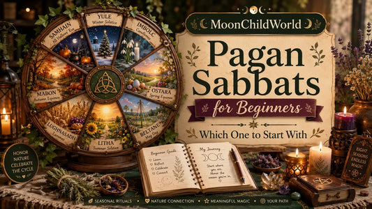 Decorative pagan sabbats wheel and beginner’s altar setup for learning pagan sabbats for beginners