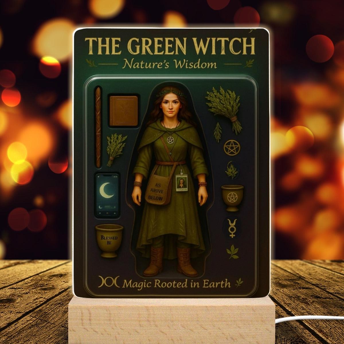 The Green Witch Acrylic Photo Panel Witch Home Decor-MoonChildWorld