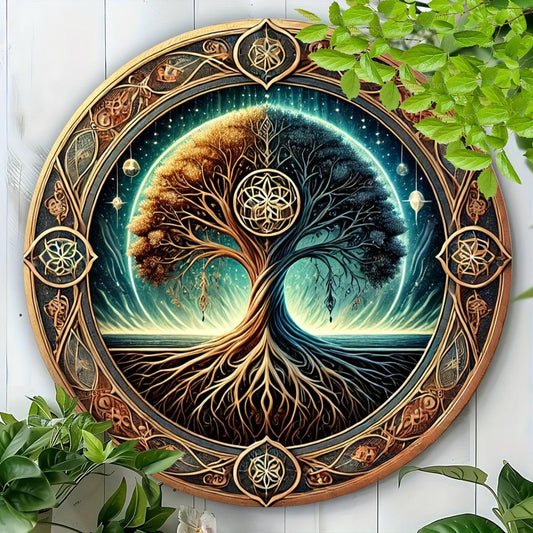 Celtic Tree Of Life Metal Sign Pagan Decor