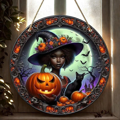 Dark Witch Acrylic Sign For Halloween Witchy Window Hanging
