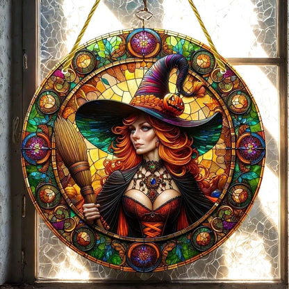 Halloween Witch Suncatcher Witchy Window Hanging Decor