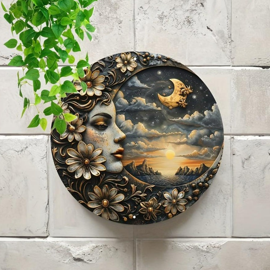 Moon Goddess Metal Sign Moon Wall Decor-MoonChildWorld