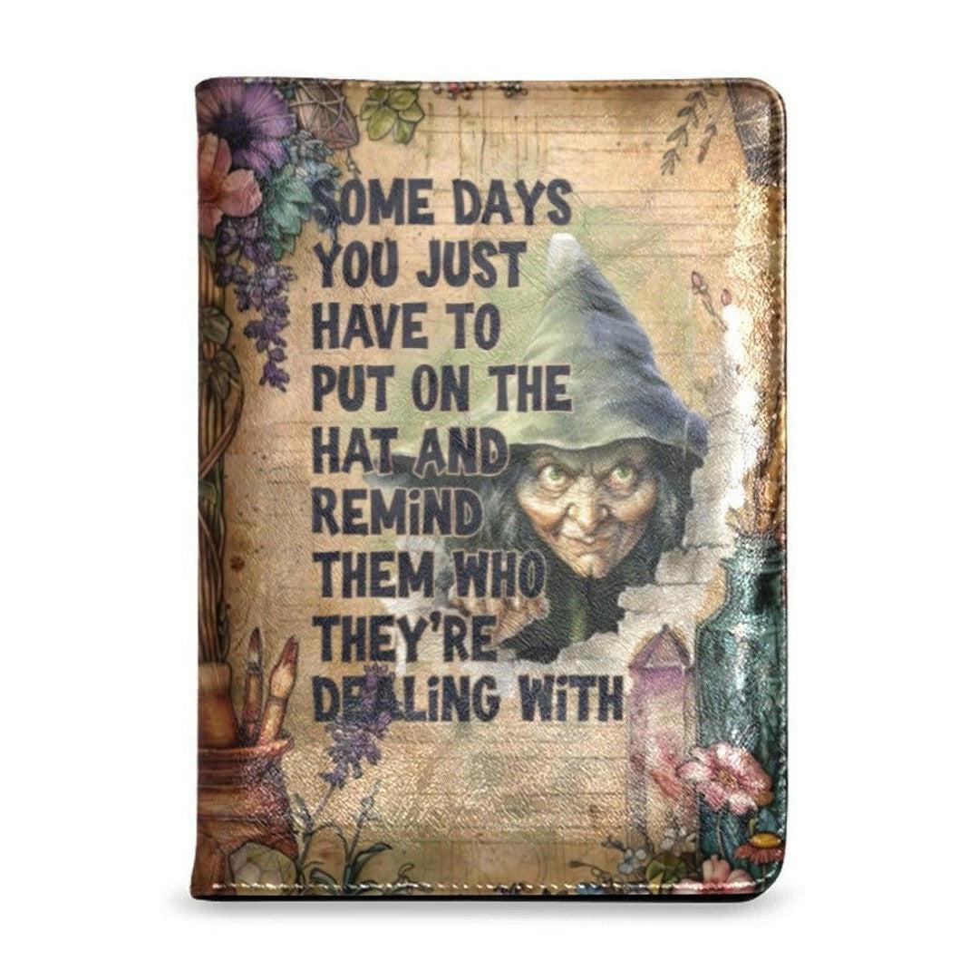 Vintage Witch Halloween Leather Notebook A5-MoonChildWorld