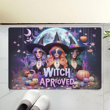Witch Approved Halloween Doormat for Spooky Season