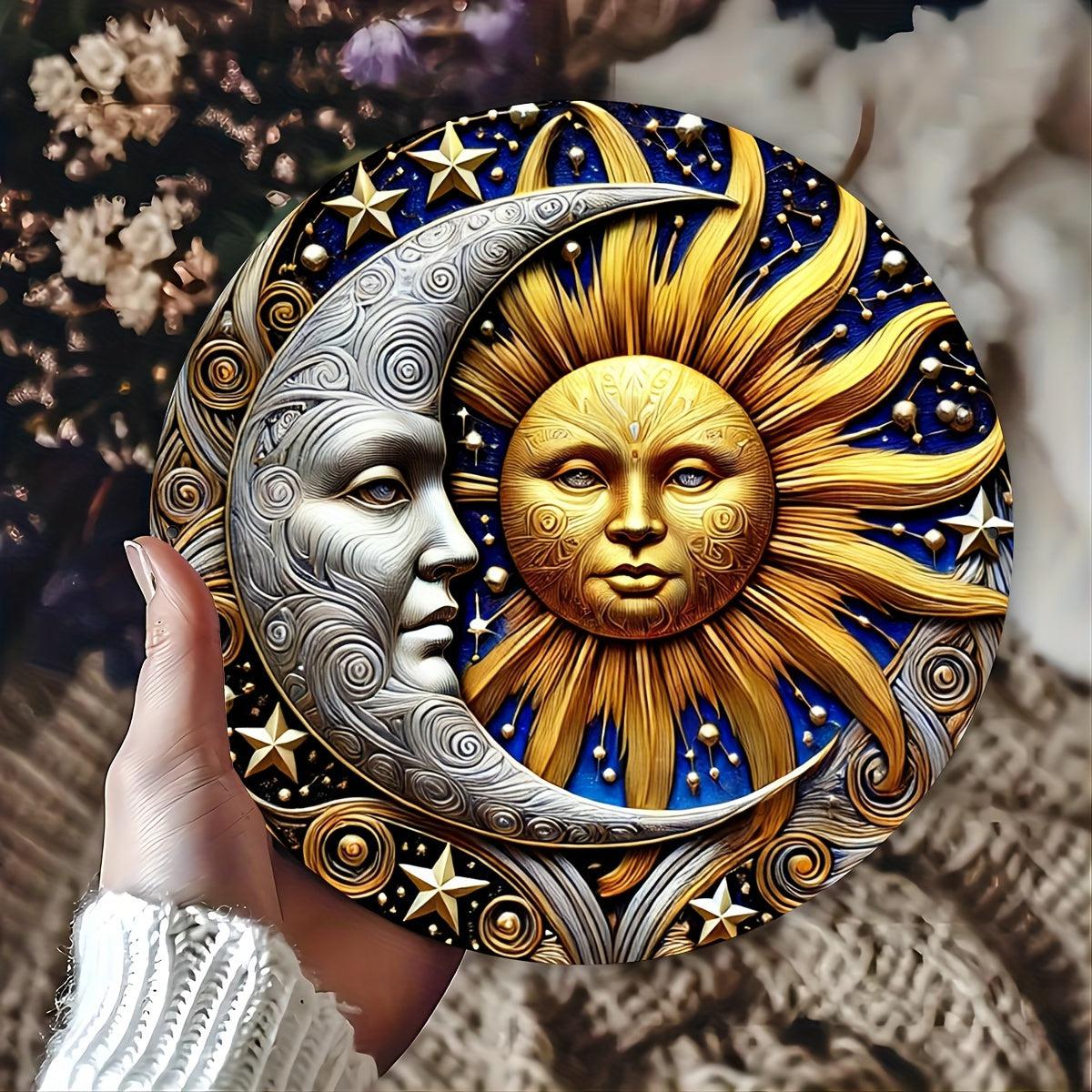 Sun and Moon Metal Sign Celestial Home Decor-MoonChildWorld