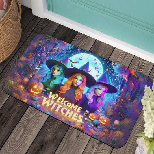 Welcome Witches Doormat Spooky Witchy Doormat for Halloween