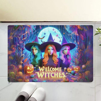 Welcome Witches Doormat Spooky Witchy Doormat for Halloween