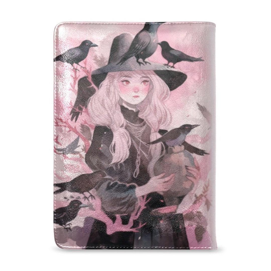 Dark crow and witch Leather Notebook A5-MoonChildWorld