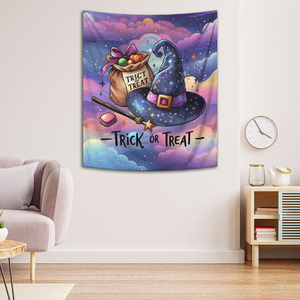 Trick or treat Halloween Tapestry Magic Wall Hanging-MoonChildWorld