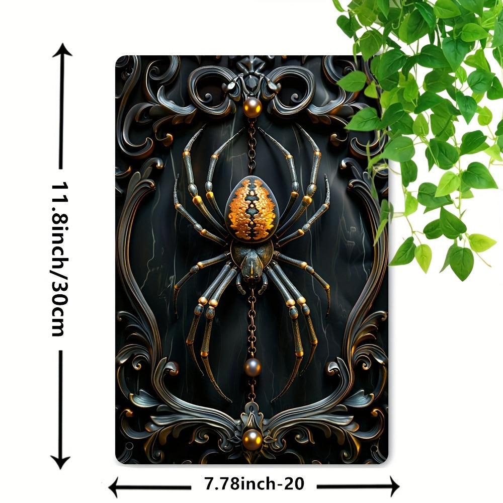 Halloween Spider Metal Sign Spider Wall Art Gothic Home Decor-MoonChildWorld