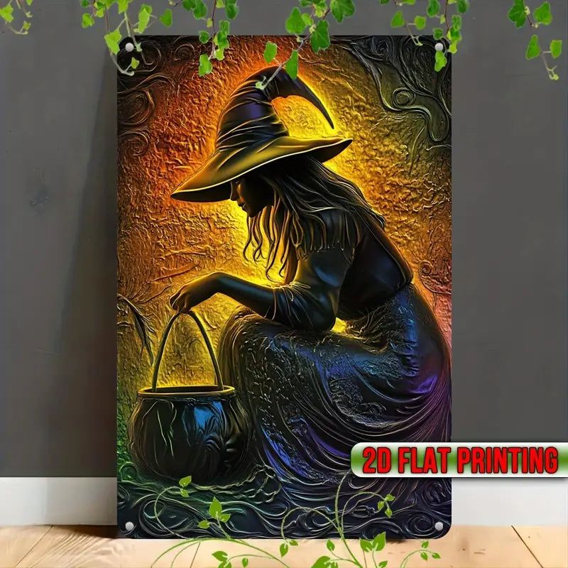 Mystic Witch Wall Art Witchy Metal Sign for Yule Decoration-MoonChildWorld