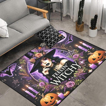 Feeling Witchy Carpet Gothic Area Rug for Halloween Decor-MoonChildWorld