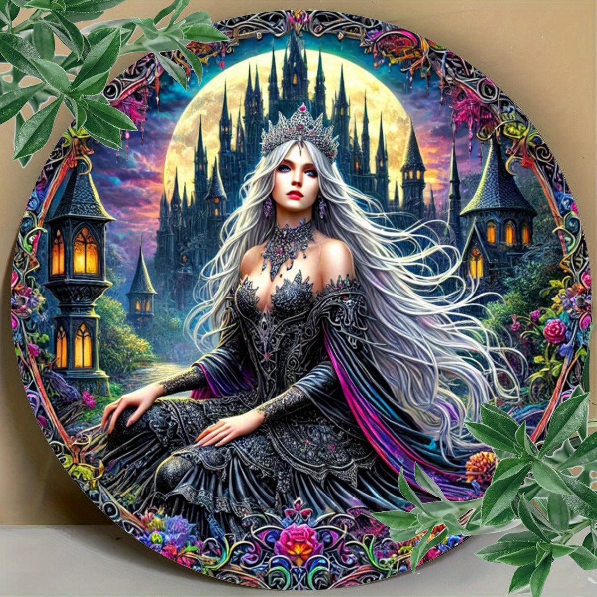 Enchanting Witch Christmas Wall Decor Wiccan Metal Sign for Pagan Yule Home Decorations-MoonChildWorld