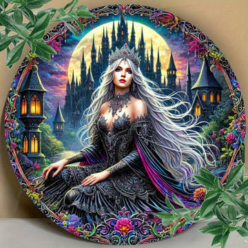 Enchanting Witch Christmas Wall Decor Wiccan Metal Sign for Pagan Yule Home Decorations-MoonChildWorld