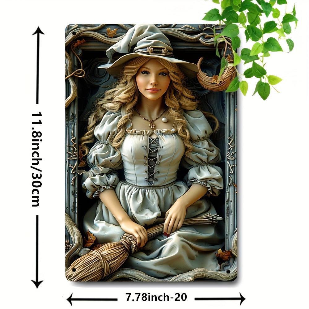 White Witch Wall Art Witchy Metal Sign Wicca Home Decor-MoonChildWorld