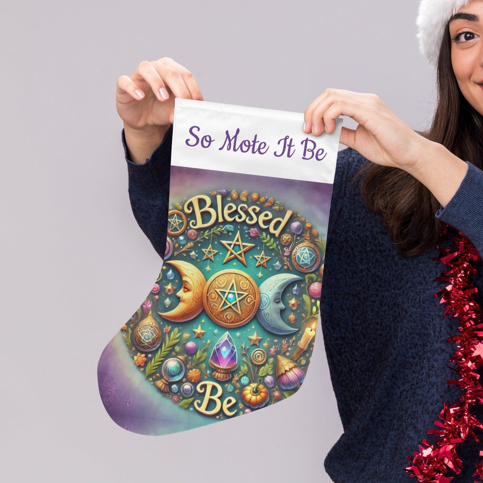 Witchcraft Triple Moon Wicca Christmas Stocking for Yule Decorations-MoonChildWorld