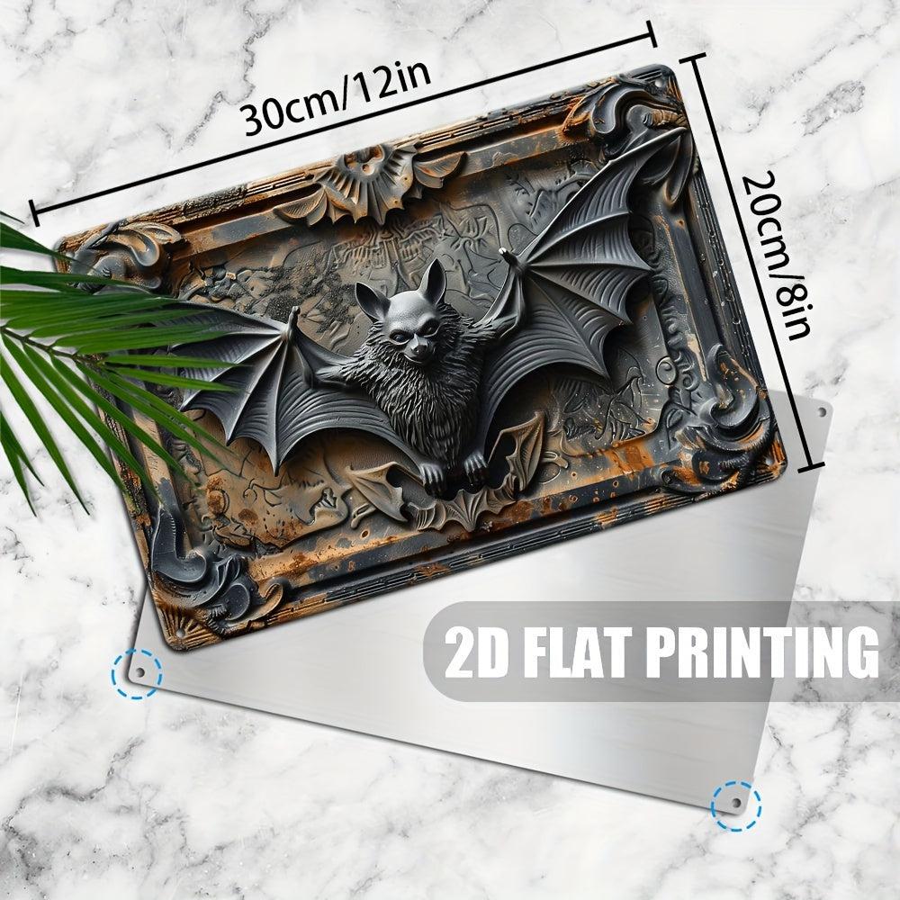 Gothic Bat Metal Sign Vintage Bat Wall Decor Witchy Halloween Wall Decor-MoonChildWorld