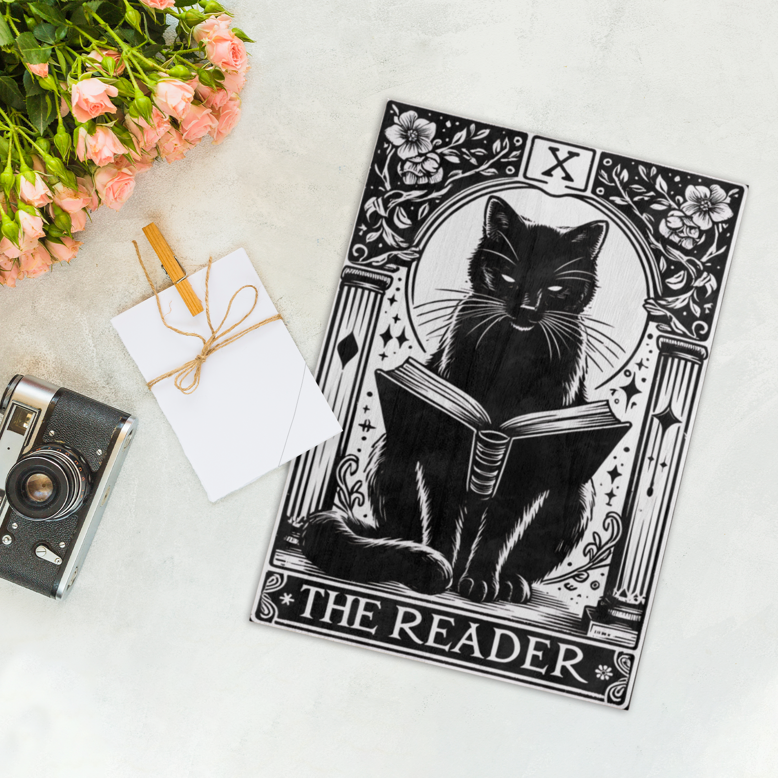 Halloween Gothic Black Cat Wood Print-MoonChildWorld