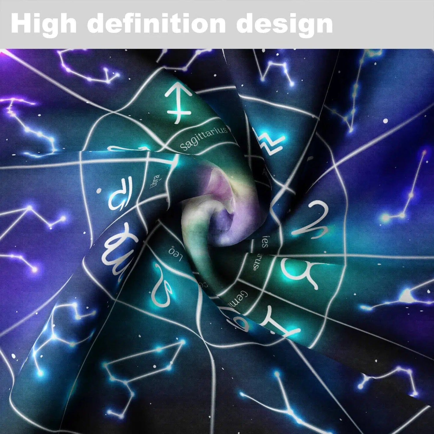 12 Constellations Circular Table Cloth Pagan Table Cover-MoonChildWorld