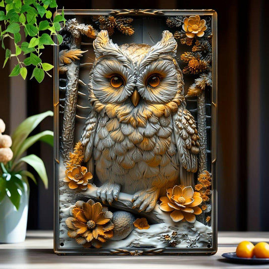 Owl Metal Sign Spirit Animal Wall Sign Mystic Owl Home Decor