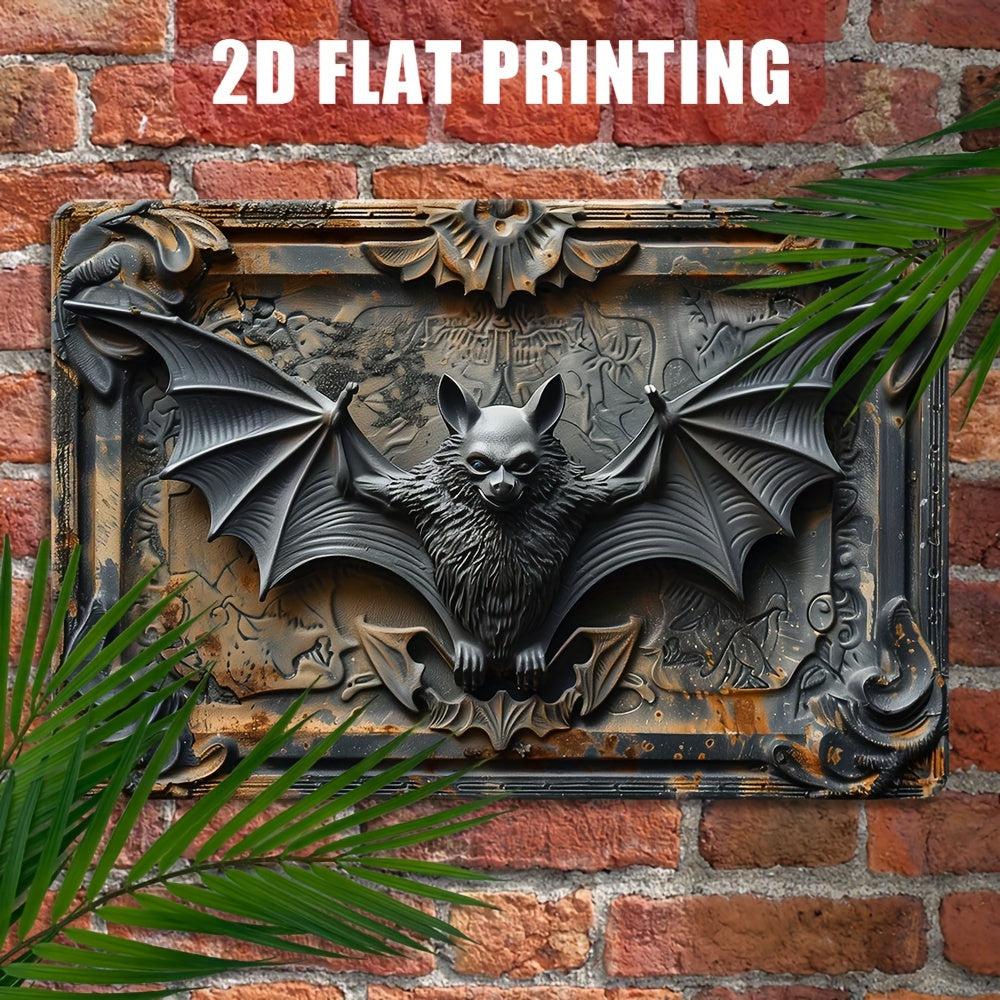 Gothic Bat Metal Sign Vintage Bat Wall Decor Witchy Halloween Wall Decor-MoonChildWorld