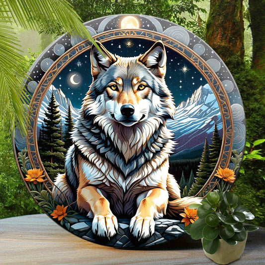 Spirit Wolf Metal Sign Aesthetic Decor