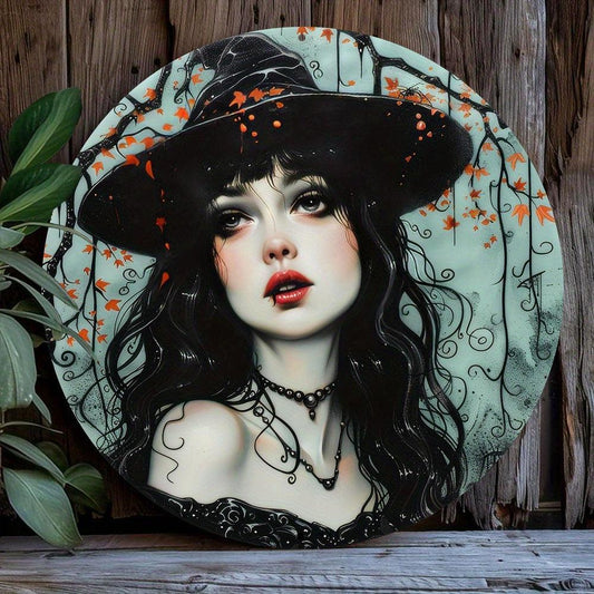 Beautiful Witch Metal Sign Gothic Decor