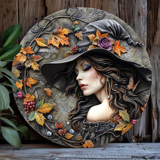 Beautiful Witch Metal Sign Mystic Decor