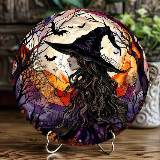 Gothic Witch Metal Sign Halloween Home Decor