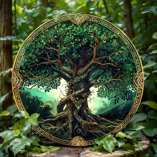 Tree of life Metal Sign Celtic Pagan Home Decor
