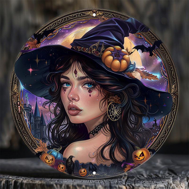 Witch and Halloween Castle Metal Sign Gothic Home Decor-MoonChildWorld