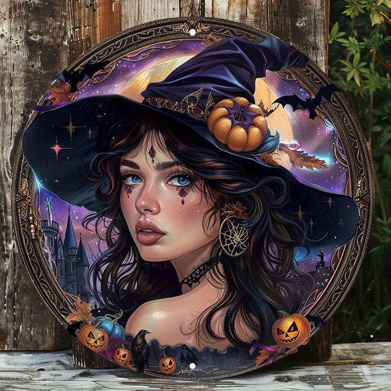 Witch and Halloween Castle Metal Sign Gothic Home Decor-MoonChildWorld