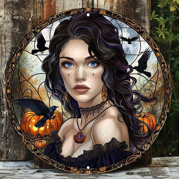 Gothic Witch Metal Sign Halloween Home Decor-MoonChildWorld