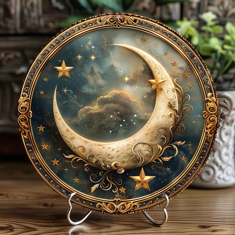 Star Moon Metal Sign Celestial Moon Home Decor-MoonChildWorld