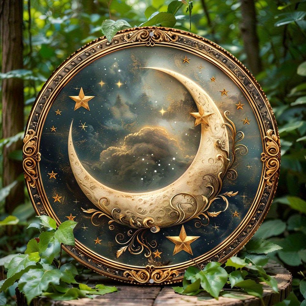 Star Moon Metal Sign Celestial Moon Home Decor-MoonChildWorld