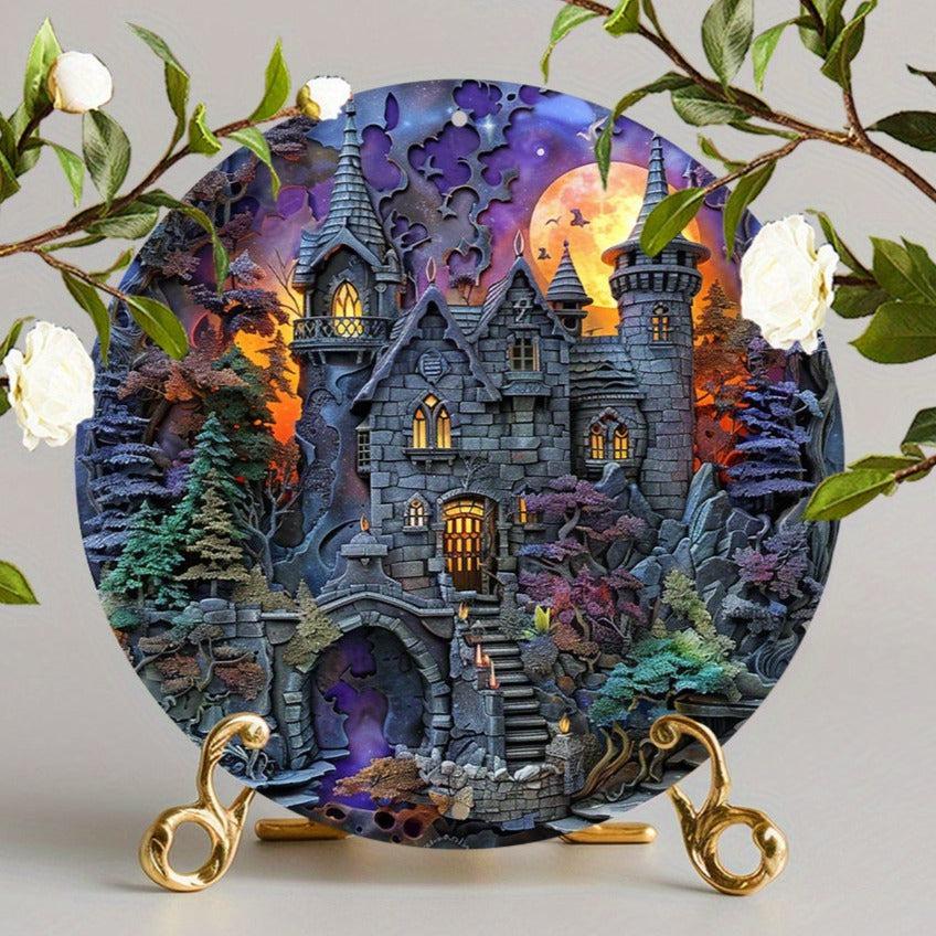 Mystical Castle Metal Sign Halloween Decor-MoonChildWorld