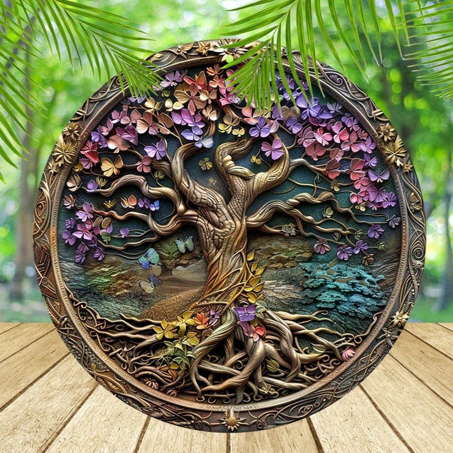 Tree of Life Metal Sign Pagan Decor-MoonChildWorld