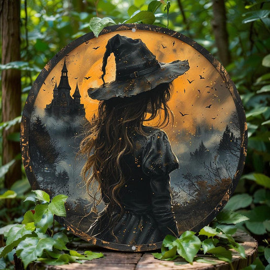 Dark Witch Gothic Metal Sign Halloween Home Decor