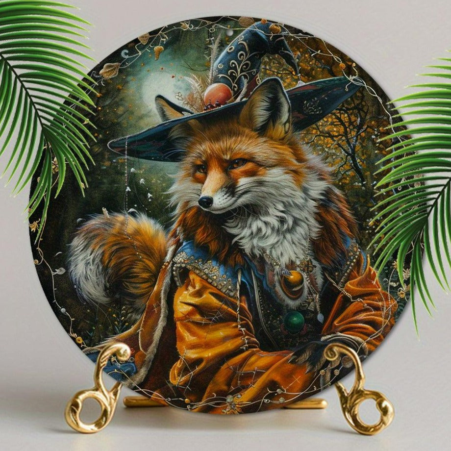 Magician Fox Metal Sign Spirit Fox Wall Art-MoonChildWorld