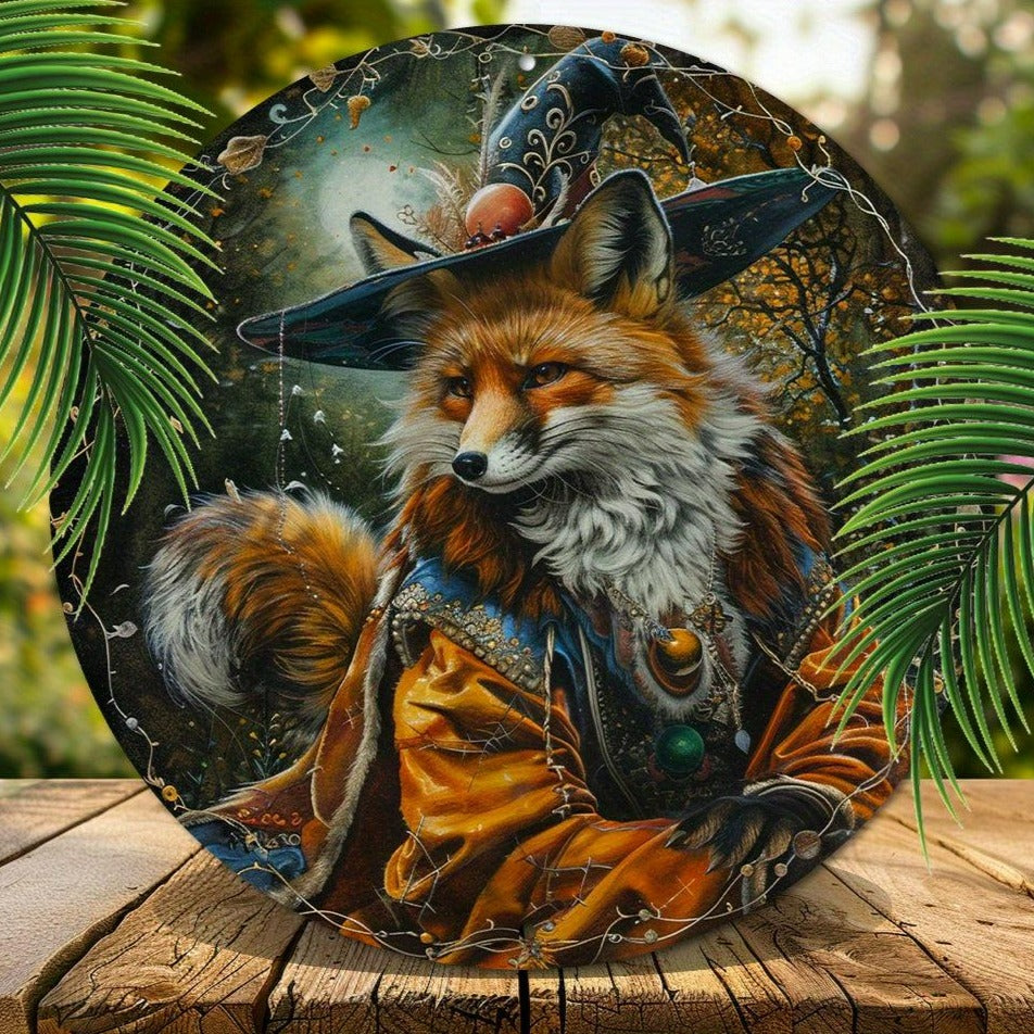 Magician Fox Metal Sign Spirit Fox Wall Art-MoonChildWorld