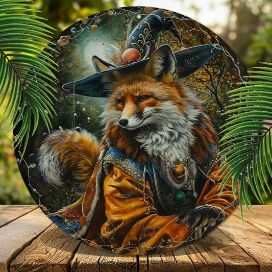 Magician Fox Metal Sign Spirit Fox Wall Art