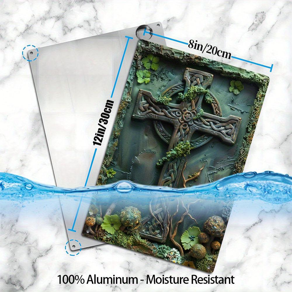 Celtic Cross Metal Sign Pagan Decor-MoonChildWorld